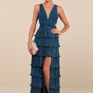 Lulu's Teal Maxi Dress
